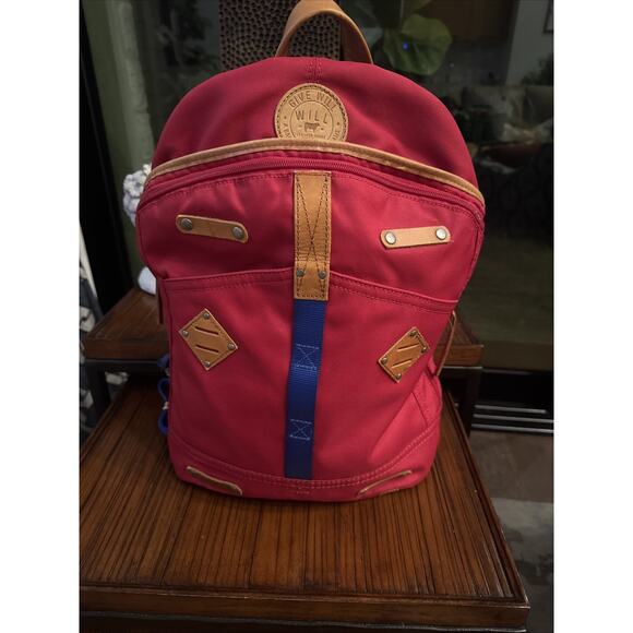 Leather Will Leather Goods Backpacks for Men for sale | eBay New Give Will Leather Goods Canvas Campus Laptop Backpack RED Kids Pockets